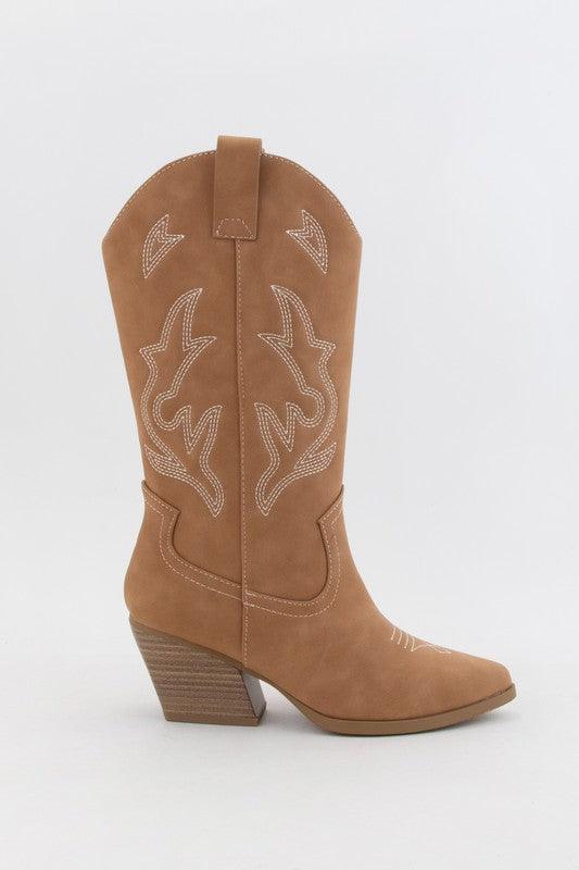 ORVILLE EMBROIDERED WESTERN COWBOY TALL BOOTS - West End Boutique