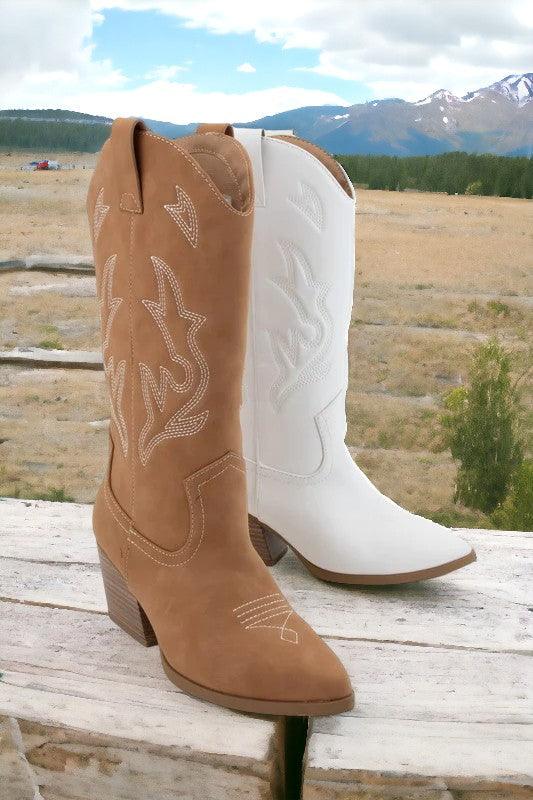 ORVILLE EMBROIDERED WESTERN COWBOY TALL BOOTS - West End Boutique