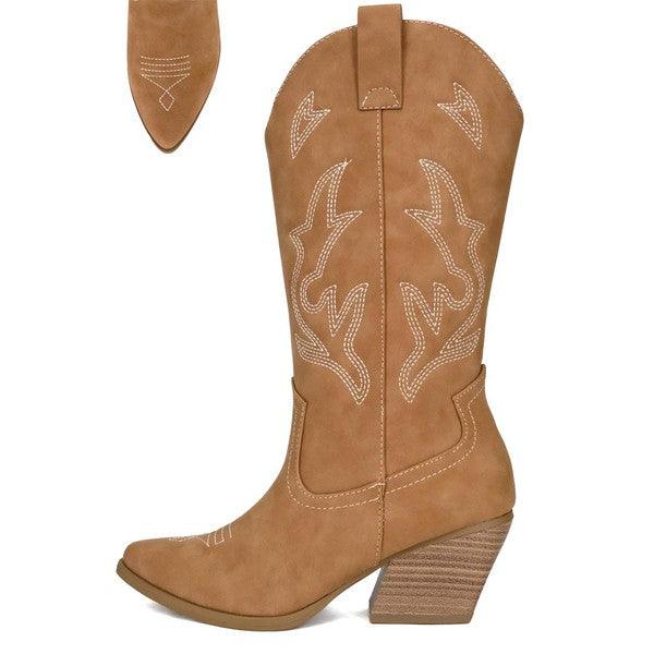 ORVILLE EMBROIDERED WESTERN COWBOY TALL BOOTS - West End Boutique