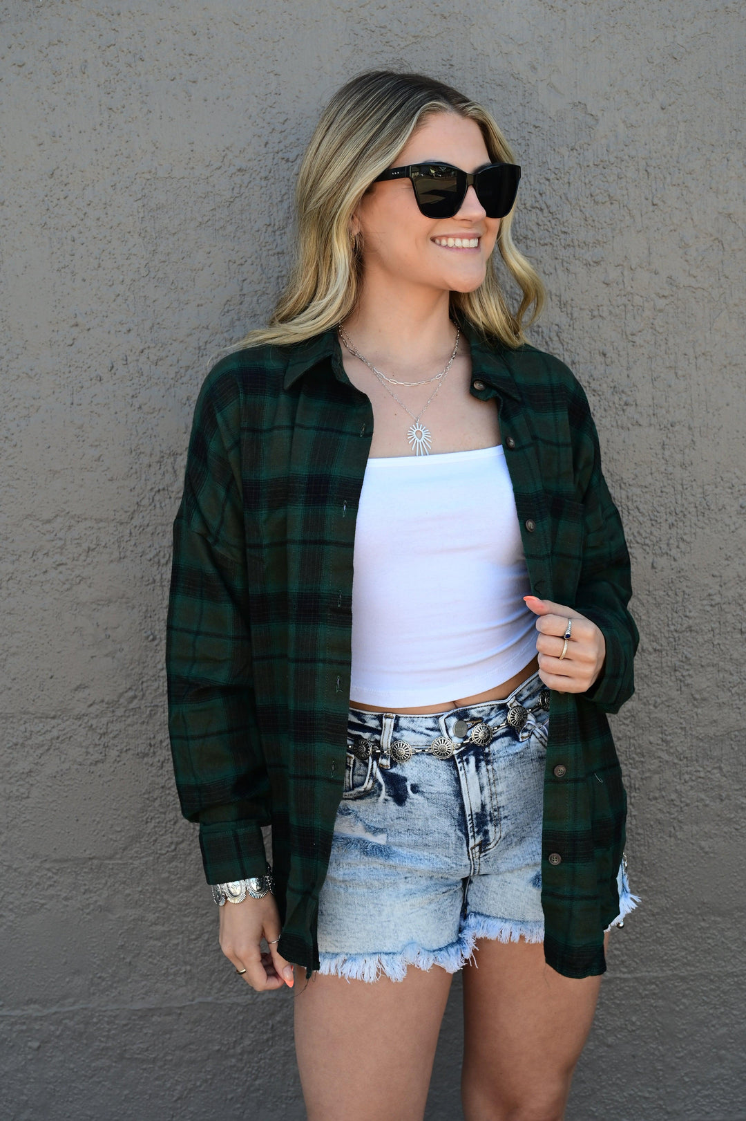 Golden Aura Plaid Top - West End Boutique