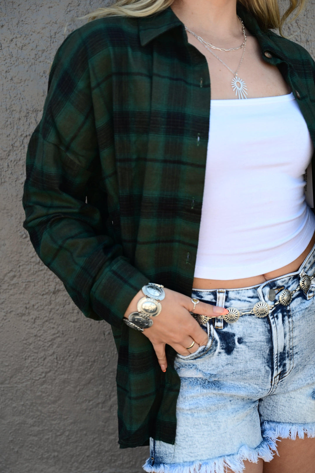 Golden Aura Plaid Top - West End Boutique