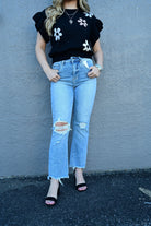 ARIK HIGH RISE CROP FLARE JEAN - West End Boutique