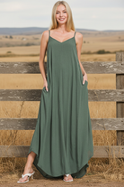 Ash jade maxi cami dress with western boho ranch background