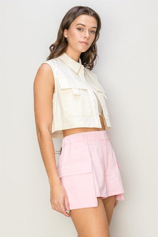 CORALINE SLEEVELESS CARGO TOP (FINAL SALE) - West End Boutique