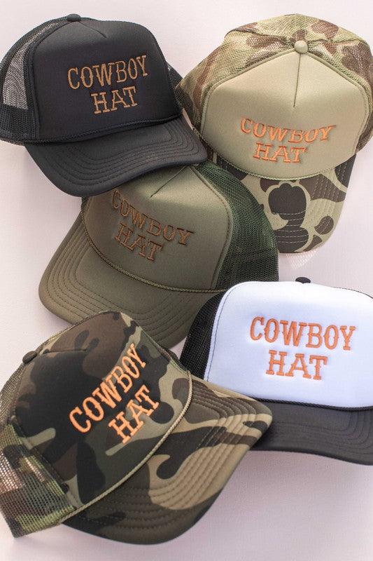 Cowboy Embroidery Trucker Hat Cap - West End Boutique