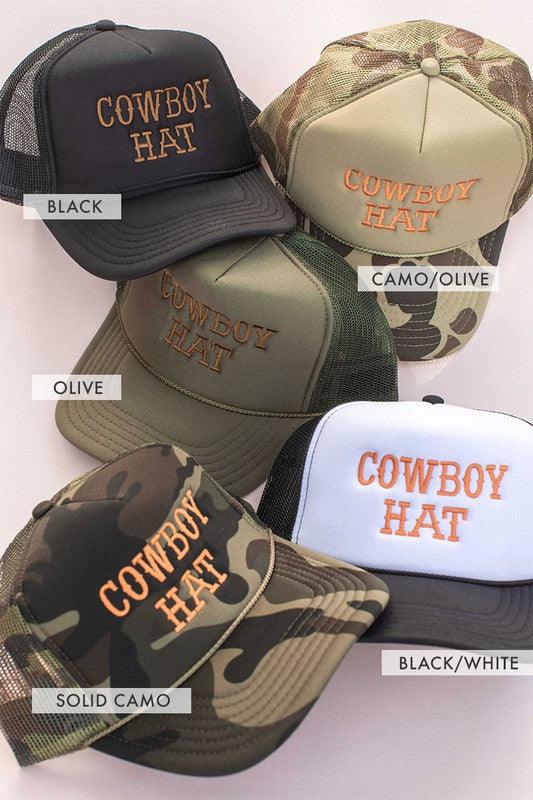 Cowboy Embroidery Trucker Hat Cap - West End Boutique