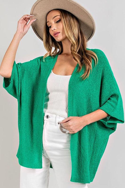 ELOISE DOLMAN SHORT SLEEVE CARDIGAN - West End Boutique