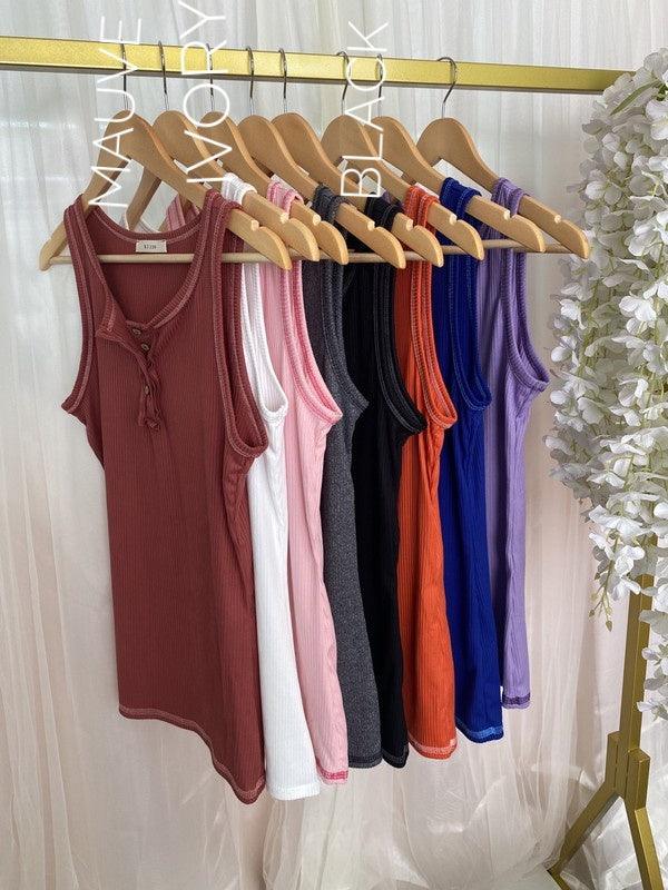 Emma Basic Round Neck Sleeveless Tank Top S-XL - West End Boutique