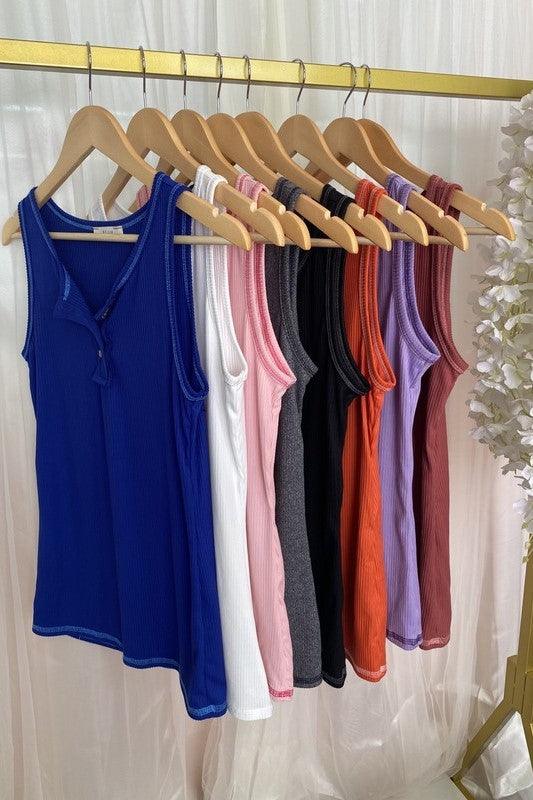 Emma Basic Round Neck Sleeveless Tank Top S-XL - West End Boutique