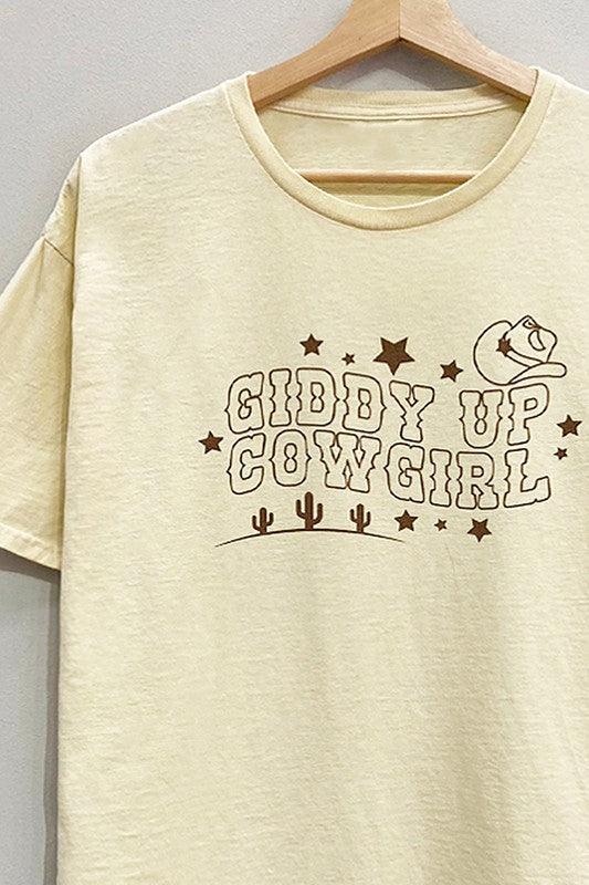 Giddy-Up Cowgirl Dyed Tee S-XL - West End Boutique