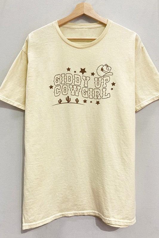 Giddy-Up Cowgirl Dyed Tee S-XL - West End Boutique