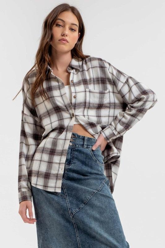 Golden Aura Plaid Top - West End Boutique