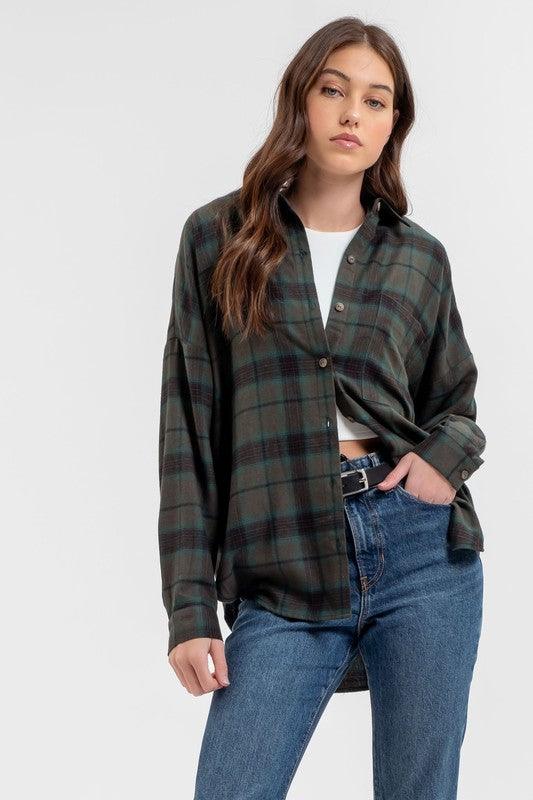 Golden Aura Plaid Top - West End Boutique