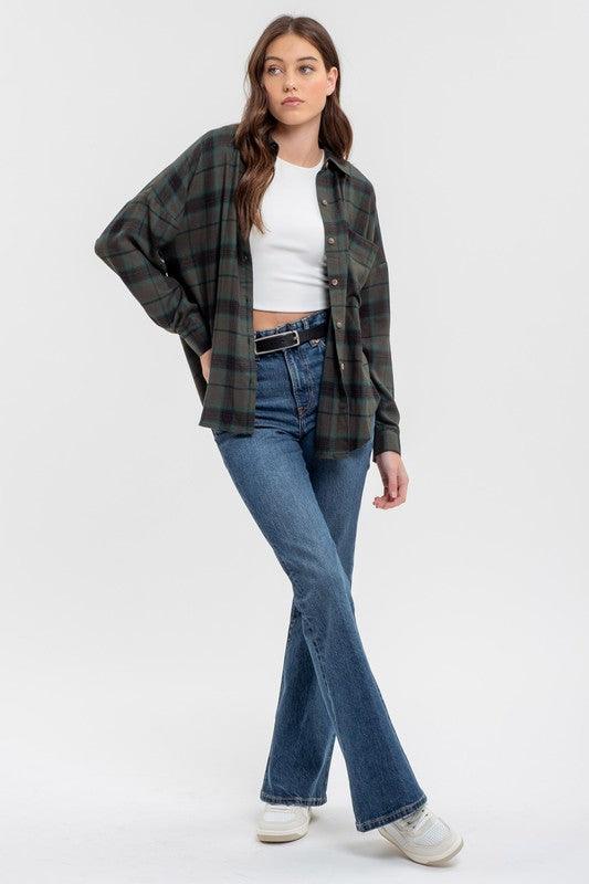 Golden Aura Plaid Top - West End Boutique