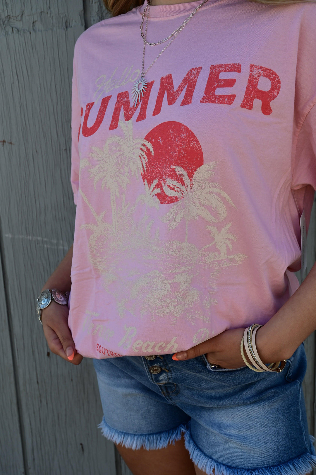 Hello Summer Garment-Dyed Tee S-XL - West End Boutique