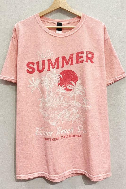 Hello Summer Garment-Dyed Tee S-XL - West End Boutique