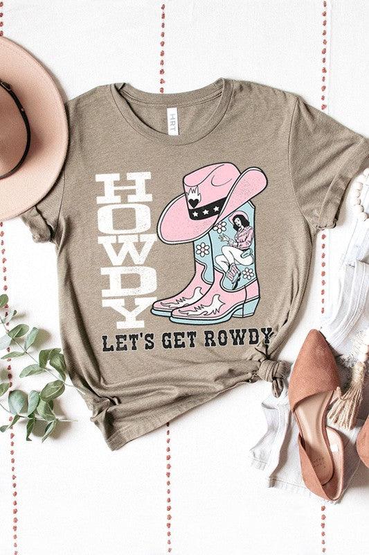 HOWDY ROWDY SHORT SLEEVE GRAPHIC TEE S-XL FINAL SALE - West End Boutique