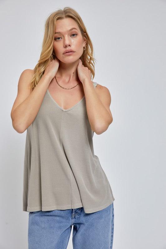 JARED FLOWY V-NECK TANK - West End Boutique