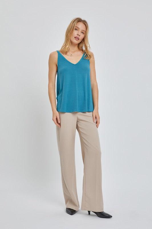 JARED FLOWY V-NECK TANK - West End Boutique