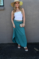 Julia Smocking waist maxi skirt with side pocket S-XL - West End Boutique