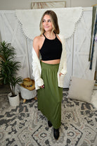 Julia Smocking waist maxi skirt with side pocket S-XL - West End Boutique