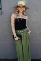 Julia Smocking waist maxi skirt with side pocket S-XL - West End Boutique