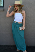 Julia Smocking waist maxi skirt with side pocket S-XL - West End Boutique