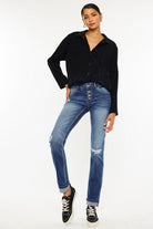 KENNIE MID RISE SKINNY STRAIGHT - West End Boutique