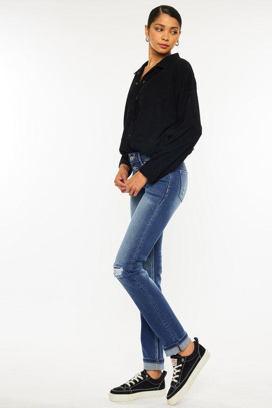 KENNIE MID RISE SKINNY STRAIGHT - West End Boutique