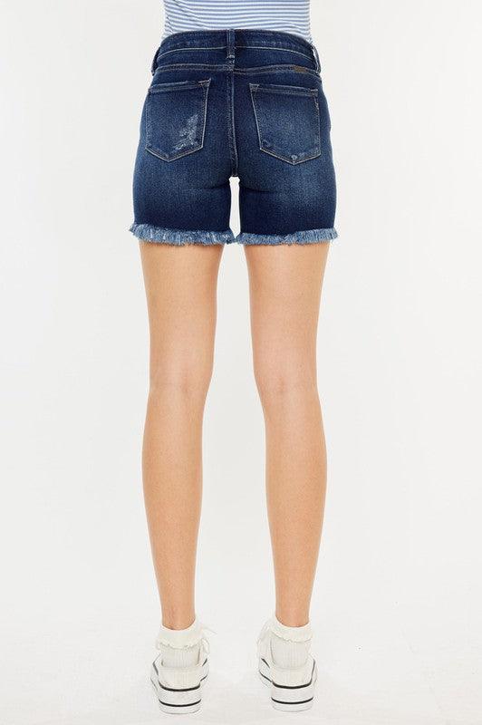 LILAH MID RISE BUTTON UP DENIM SHORTS S-XL - West End Boutique