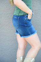 LILAH MID RISE BUTTON UP DENIM SHORTS S-XL - West End Boutique