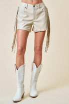 Luka PU Leather Shorts w/Fringe - West End Boutique