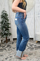 LUKE HIGH RISE WIDE CUFFED STRAIGHT JEANS - West End Boutique