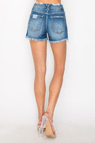 MEAGAN MID RISE DISTRESSED SHORTS - West End Boutique