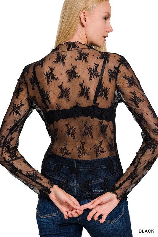 Over The Edge Lace Top - West End Boutique