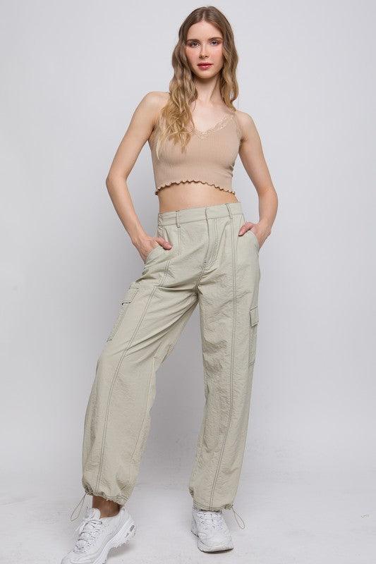 Parachute Cargo Pants with Adjustable Toggles - West End Boutique
