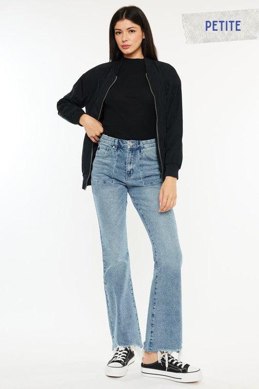 PENNY PETITE HIGH RISE FLARE JEANS - West End Boutique