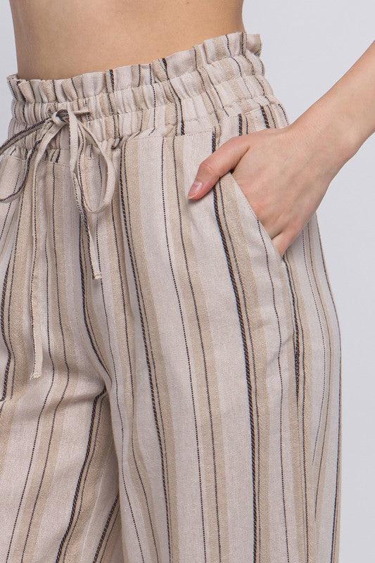 Quinn Linen Vertical Stripe Pants - West End Boutique