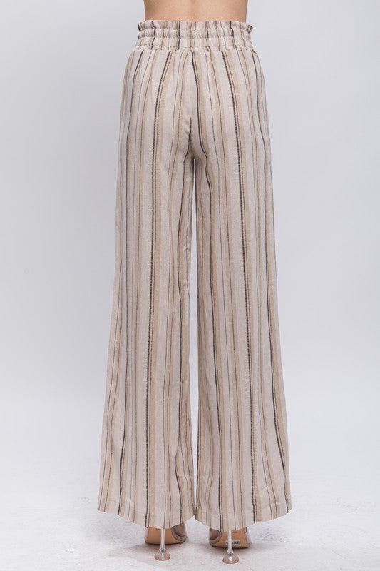 Quinn Linen Vertical Stripe Pants - West End Boutique