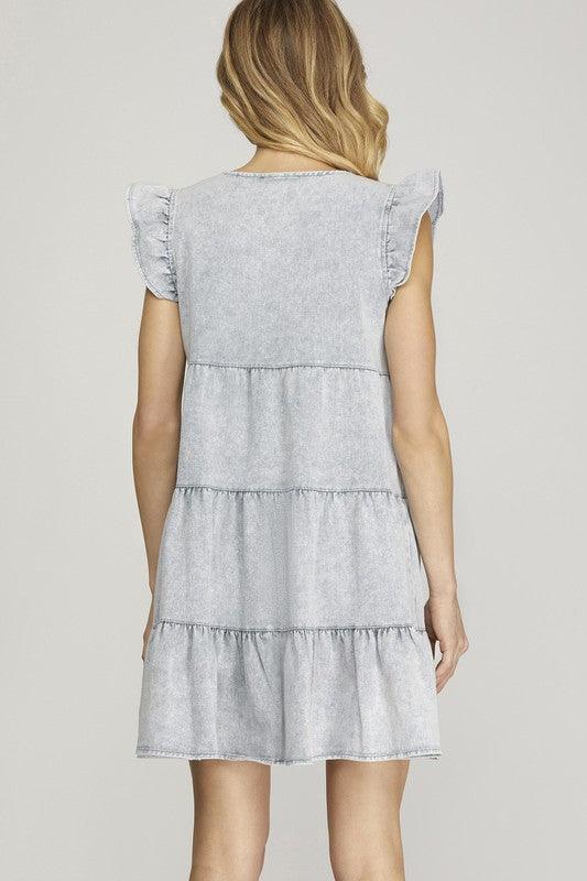 Rodeo Rose Denim Dress - West End Boutique