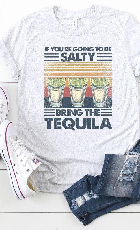 Salty, Bring The Tequila Retro Graphic Tee S-3XL - West End Boutique