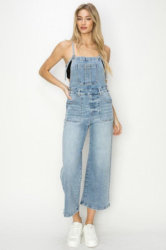 SHANNON CROP STRAIGHT OVERALLS S-XL - West End Boutique