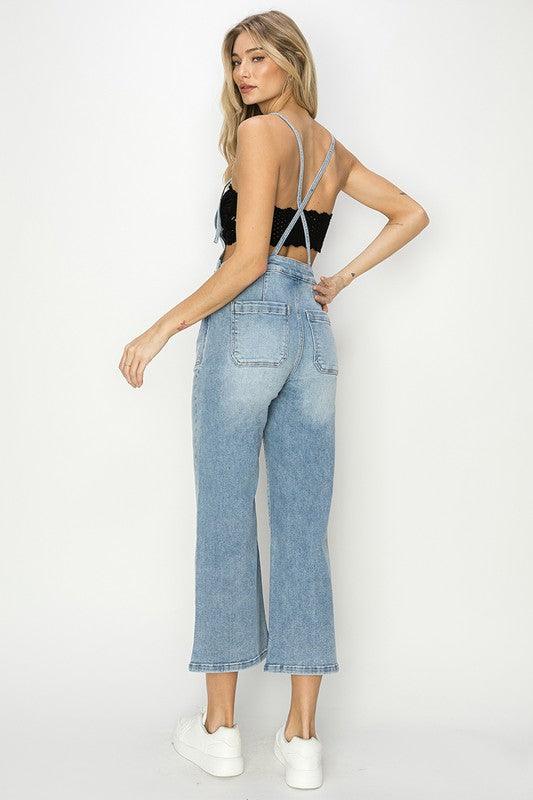 SHANNON CROP STRAIGHT OVERALLS S-XL - West End Boutique