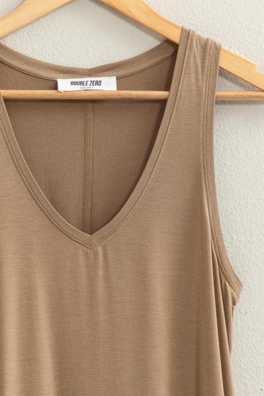 SHELIA V NECK TANK TOP - West End Boutique