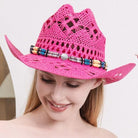 STRAW WESTERN STYLE BAND COWBOY HAT - West End Boutique