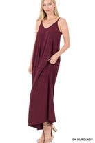 TAYLA V-NECK MAXI DRESS WITH SIDE POCKETS S-3XL - West End Boutique