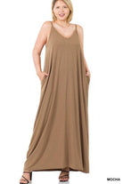 TAYLA V-NECK MAXI DRESS WITH SIDE POCKETS S-3XL - West End Boutique