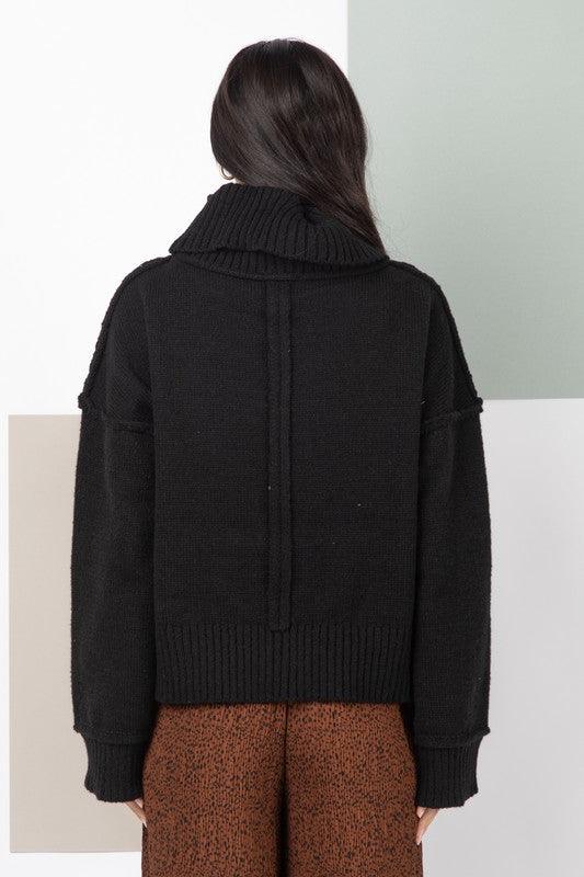 Turtleneck Solid Cozy Sweater Top FINAL SALE - West End Boutique