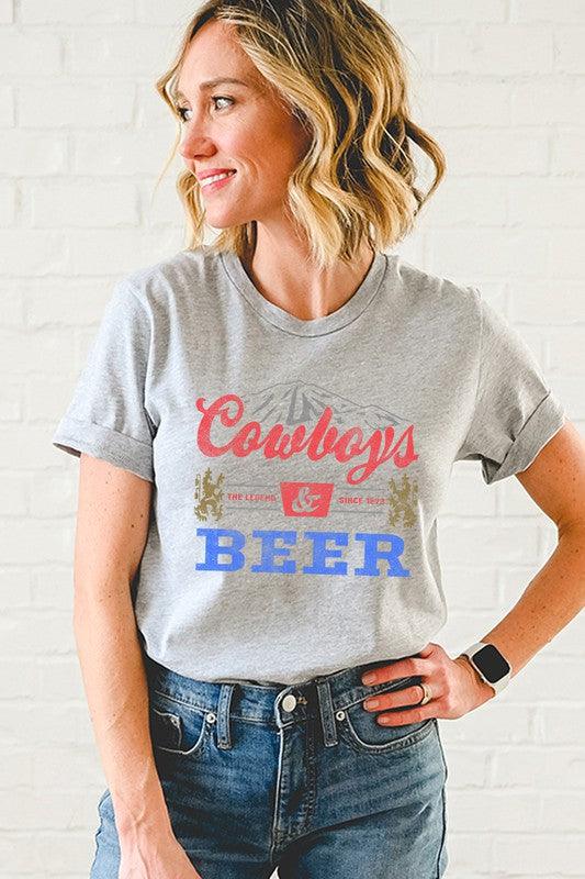 Vintage Cowboys Beer Graphic Tee S-3XL - West End Boutique