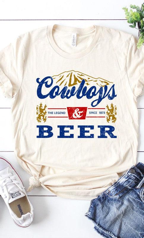 Vintage Cowboys Beer Graphic Tee S-3XL - West End Boutique